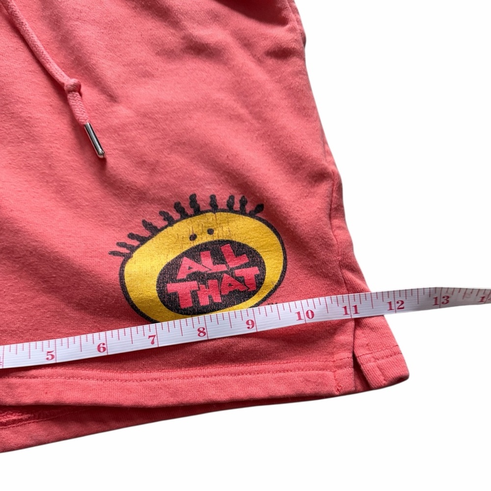 VTG Y2K Nickelodeon All That Sweat Shorts Orange W Logo Mens Size M - Picture 6 of 8